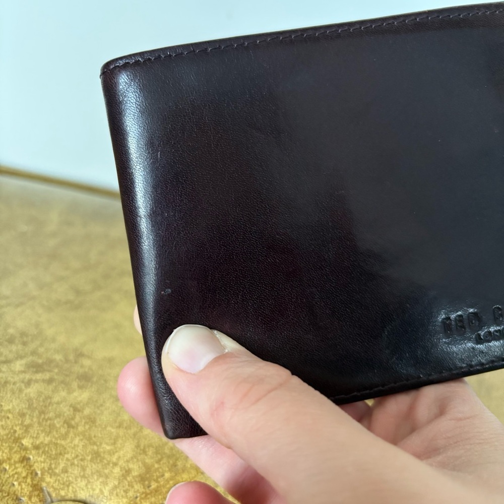 Ted Baker London Men's Leather Bifold Wallet - Brown Paisley Lining - Picture 11 of 12